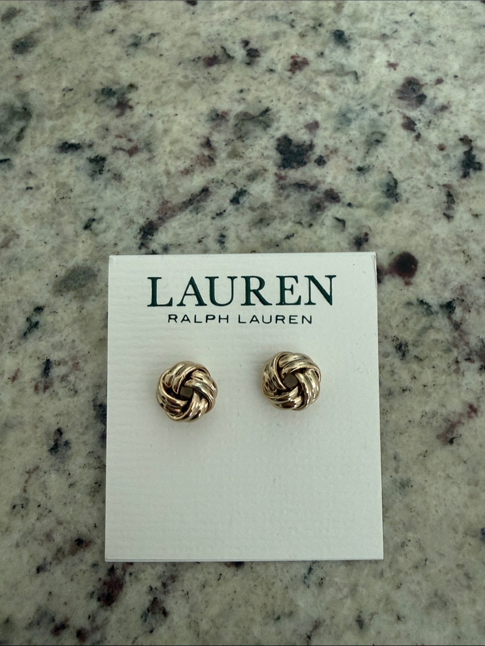 Lauren Ralph Lauren Polished Gold Twisted Knot Stud Earrings